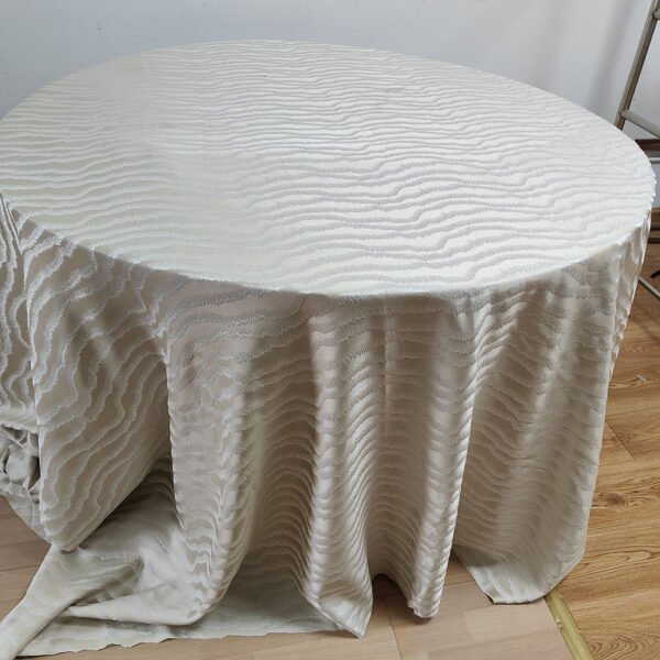 Champagne Wave Jacquard Tablecloth for Luxury Banquets | TC-B076