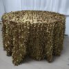 Champagne Embroidered Petal Taffeta Tablecloth for Modern Luxury Banquets – ESW005