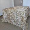 Champagne Embroidered Petal Taffeta Tablecloth for Modern Luxury Banquets – ESW005