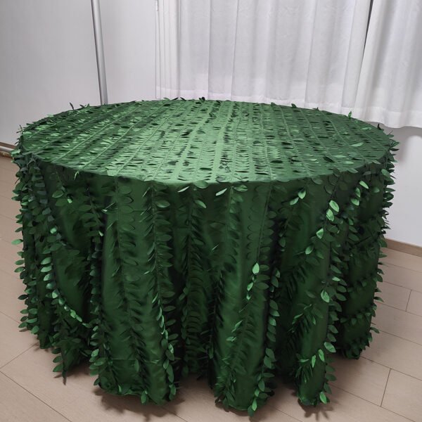 Champagne Embroidered Petal Taffeta Tablecloth for Modern Luxury Banquets – ESW005