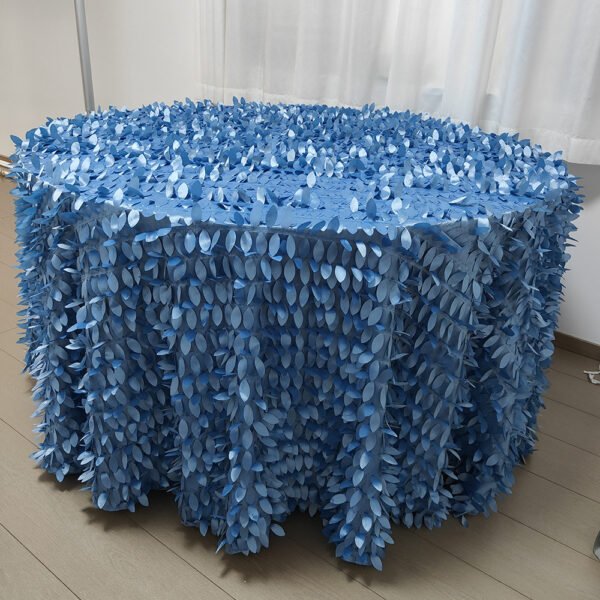Champagne Embroidered Petal Taffeta Tablecloth for Modern Luxury Banquets – ESW005