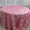 Champagne Embroidered Petal Taffeta Tablecloth for Modern Luxury Banquets – ESW005