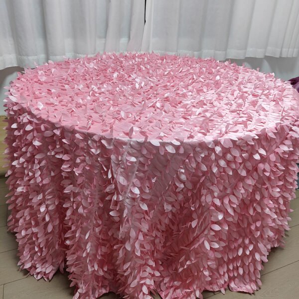 Champagne Embroidered Petal Taffeta Tablecloth for Modern Luxury Banquets – ESW005