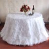 French Style White Embroidered Pleated Tulle Tablecloth for Luxury Weddings – ESW002