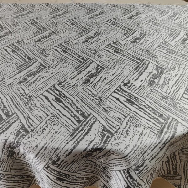 geometric jacquard tablecloth (2) Geometric Wood Grain Jacquard Tablecloth | TC-B033