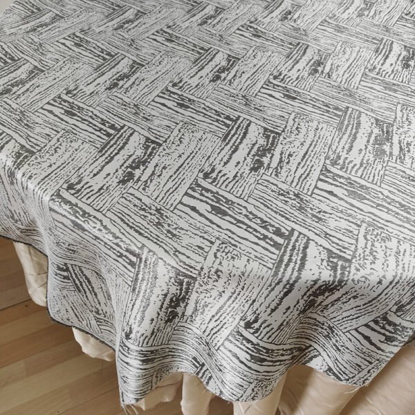 geometric jacquard tablecloth (3) Geometric Wood Grain Jacquard Tablecloth | TC-B033