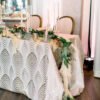 White Geometric Jacquard Tablecloth Custom Shape | TC-B004