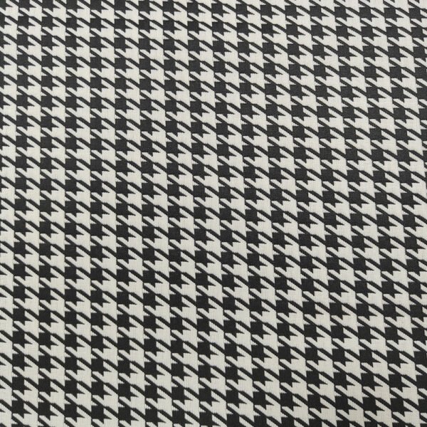 Black & White Houndstooth Jacquard Tablecloth | TC-B056