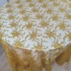 gold floral tablecloth, (4) Gold Sequin Floral Vine Embroidered Tulle Tablecloth for Wedding – ER039