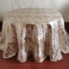 Gold Jacquard Satin Tablecloth Round Wedding | TC-B015