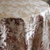 Gold Jacquard Satin Tablecloth Round Wedding | TC-B015