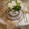 Gold Polka Dot Jacquard Tablecloth for Wedding | TC-B013