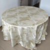 gold jacquard tablecloth (2) Gold Swirl Jacquard Tablecloth Luxury Banquet Style | TC-B037