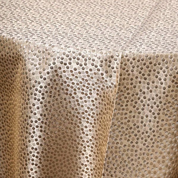 Gold Polka Dot Jacquard Tablecloth for Wedding | TC-B013