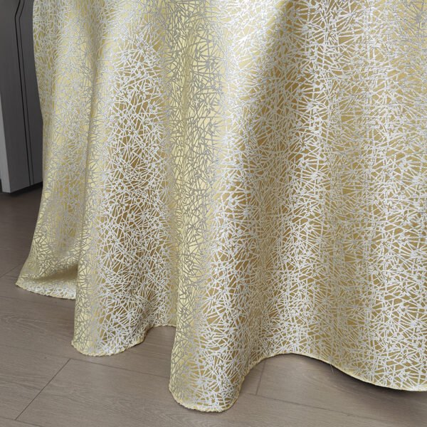 Gold Artistic Line Jacquard Tablecloth for Wedding & Commercial Events – B103