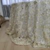 Gold Sequin Leaf Vine Embroidered Tulle Tablecloth for Luxury Banquets – ER067