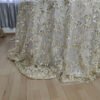 Gold Sequin Leaf Vine Embroidered Tulle Tablecloth for Luxury Banquets – ER067