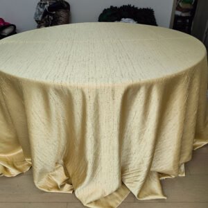 Gold Jacquard Round Tablecloth for Event Decor | TC-B116