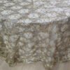 gold sequin tablecloth (1) Gold Sequin Geometric Fan Pattern Embroidered Tulle Tablecloth – ER038
