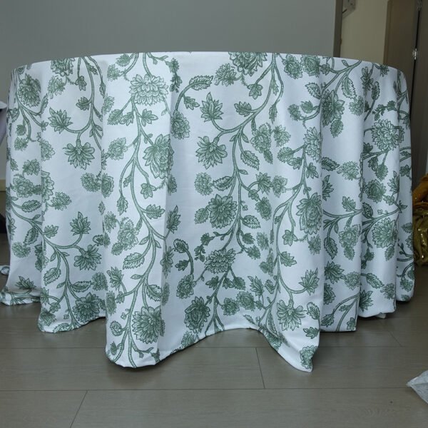 green floral vine tablecloth bulk (1) Vintage Green Floral Vine Tablecloth