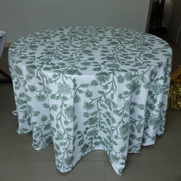 green floral vine tablecloth bulk (4) Vintage Green Floral Vine Tablecloth