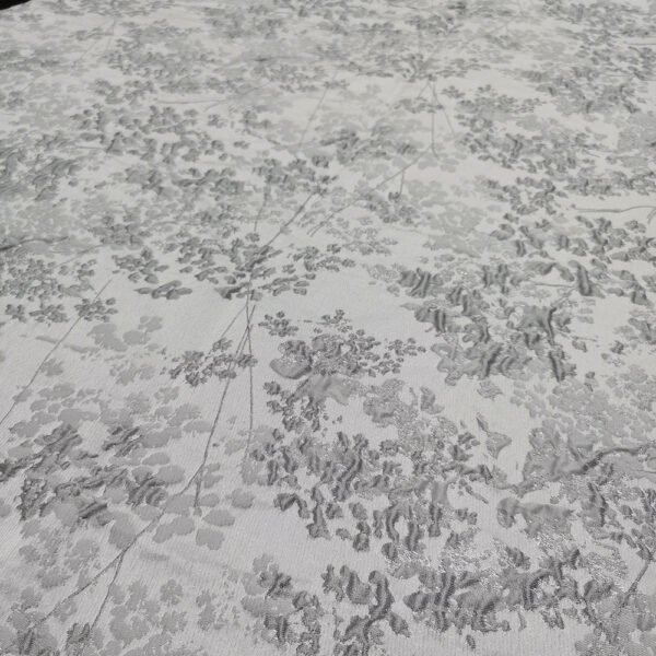 Grey Vintage Botanical Jacquard Tablecloth | TC-B075