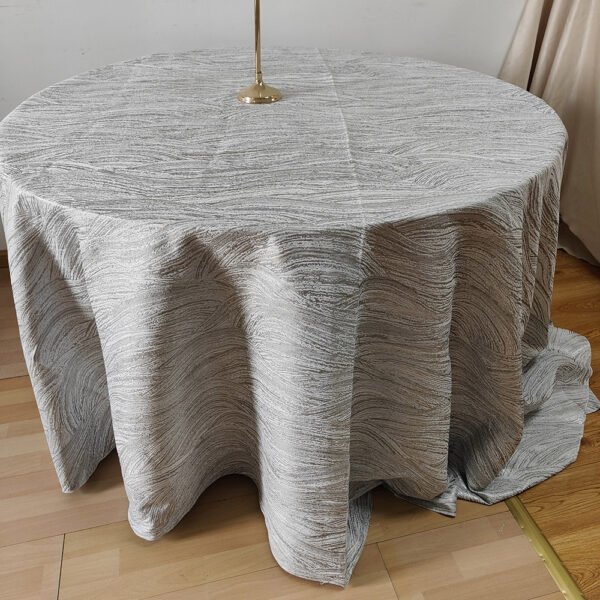 Grey Wave Jacquard Tablecloth Artistic Texture | TC-B073