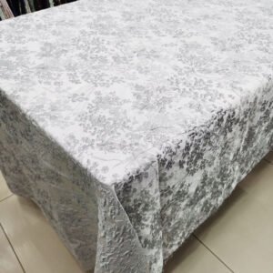 Grey Vintage Botanical Jacquard Tablecloth | TC-B075