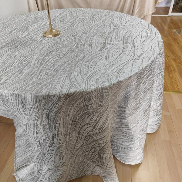 Grey Wave Jacquard Tablecloth Artistic Texture | TC-B073