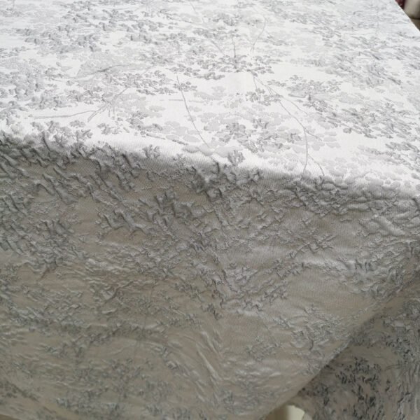 Grey Vintage Botanical Jacquard Tablecloth | TC-B075
