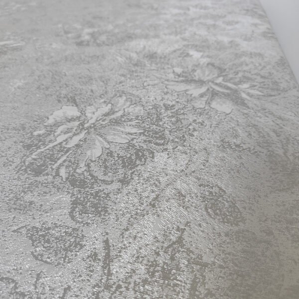 Grey Floral Jacquard Polyester Tablecloth for Hotel & Home Décor – B104