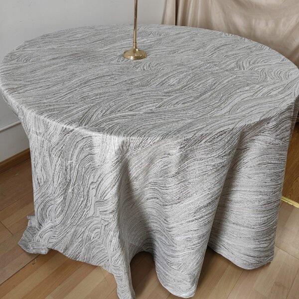 Grey Wave Jacquard Tablecloth Artistic Texture | TC-B073