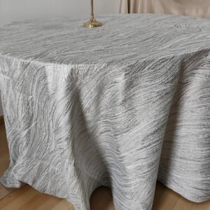 Grey Wave Jacquard Tablecloth Artistic Texture | TC-B073
