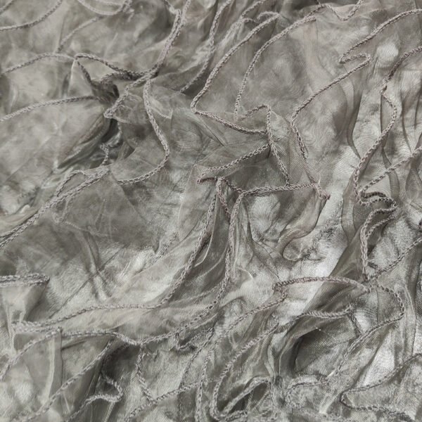 Dark Grey 3D Pleated Custom Tablecloth for Wedding & Event Decor – ESW009