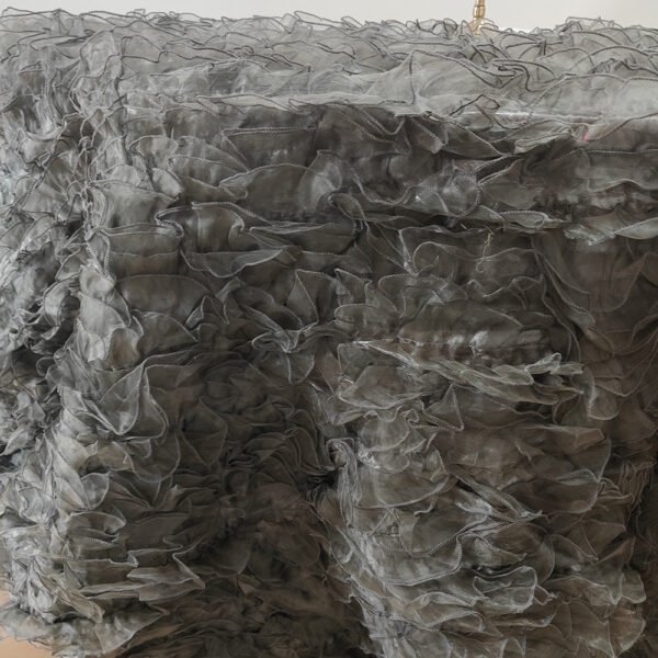 Dark Grey 3D Pleated Custom Tablecloth for Wedding & Event Decor – ESW009