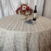 ivory embroidered tablecloth (1) Ivory Spiral Embroidered Tulle Tablecloth for Modern Luxury Events – ER042
