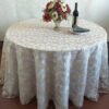 ivory rose tablecloth (2) Ivory Rose Cluster Embroidered Tulle Tablecloth for French Banquet – ER040