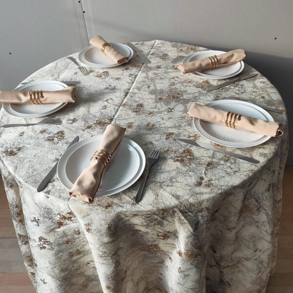 Gold Textured Jacquard Table Cover Reusable | TC-B006