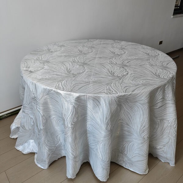 Luxury Flowing Jacquard Tablecloth for Hotel & Banquet – Art Texture B040