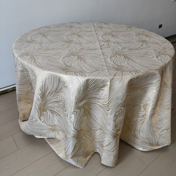 Luxury Flowing Jacquard Tablecloth for Hotel & Banquet – Art Texture B040