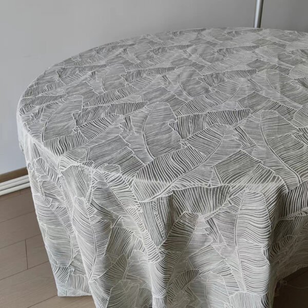 Leaf Pattern Jacquard Tablecloth for Hotel & Event Decor | TC-B097