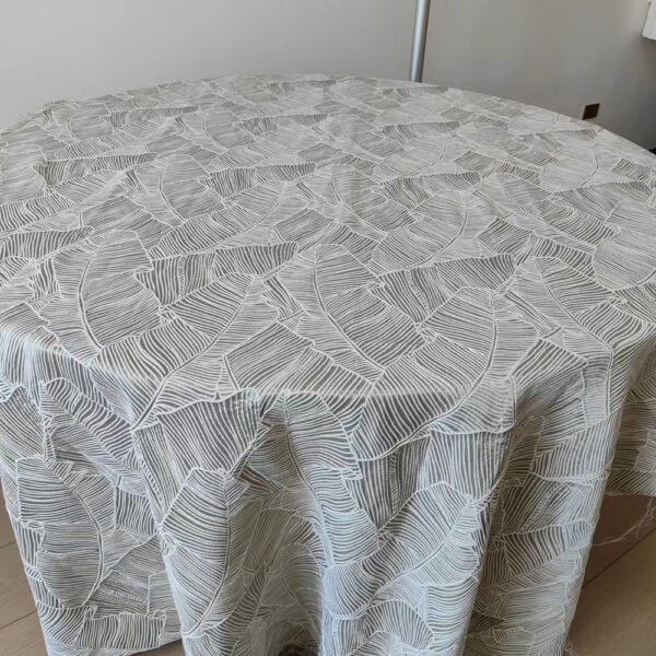 Leaf Pattern Jacquard Tablecloth for Hotel & Event Decor | TC-B097