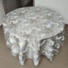 Luxury Leaf Jacquard Tablecloth Grey & Gold Texture | TC-B051