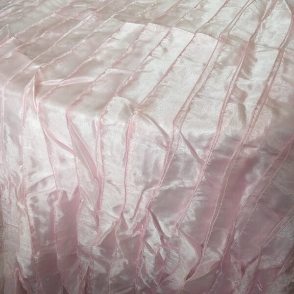 Pink Embroidered 3D Pleated Tablecloth for French Luxury Wedding – ESW007