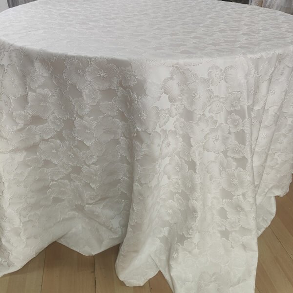 Pink Floral Jacquard Tablecloth for Wedding Decor | TC-B096