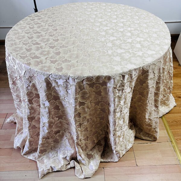 Pink Floral Jacquard Tablecloth for Wedding Decor | TC-B096