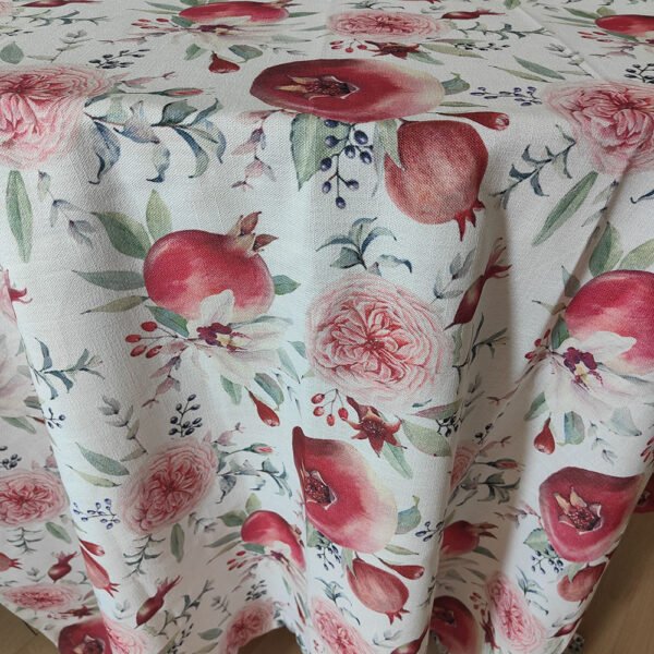 pomegranate floral tablecloth bulk (1) Pomegranate Floral Vintage Print Tablecloth
