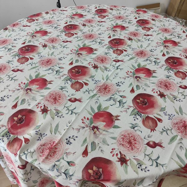 pomegranate floral tablecloth bulk (2) Pomegranate Floral Vintage Print Tablecloth