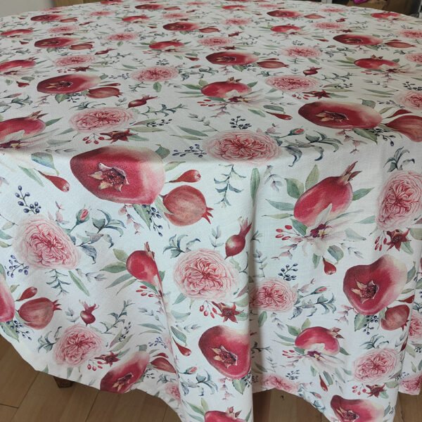 pomegranate floral tablecloth bulk (4) Pomegranate Floral Vintage Print Tablecloth
