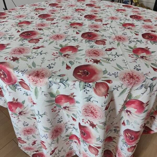 pomegranate floral tablecloth bulk (5) Pomegranate Floral Vintage Print Tablecloth